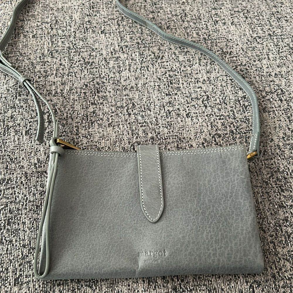 Margot gray leather crossbody